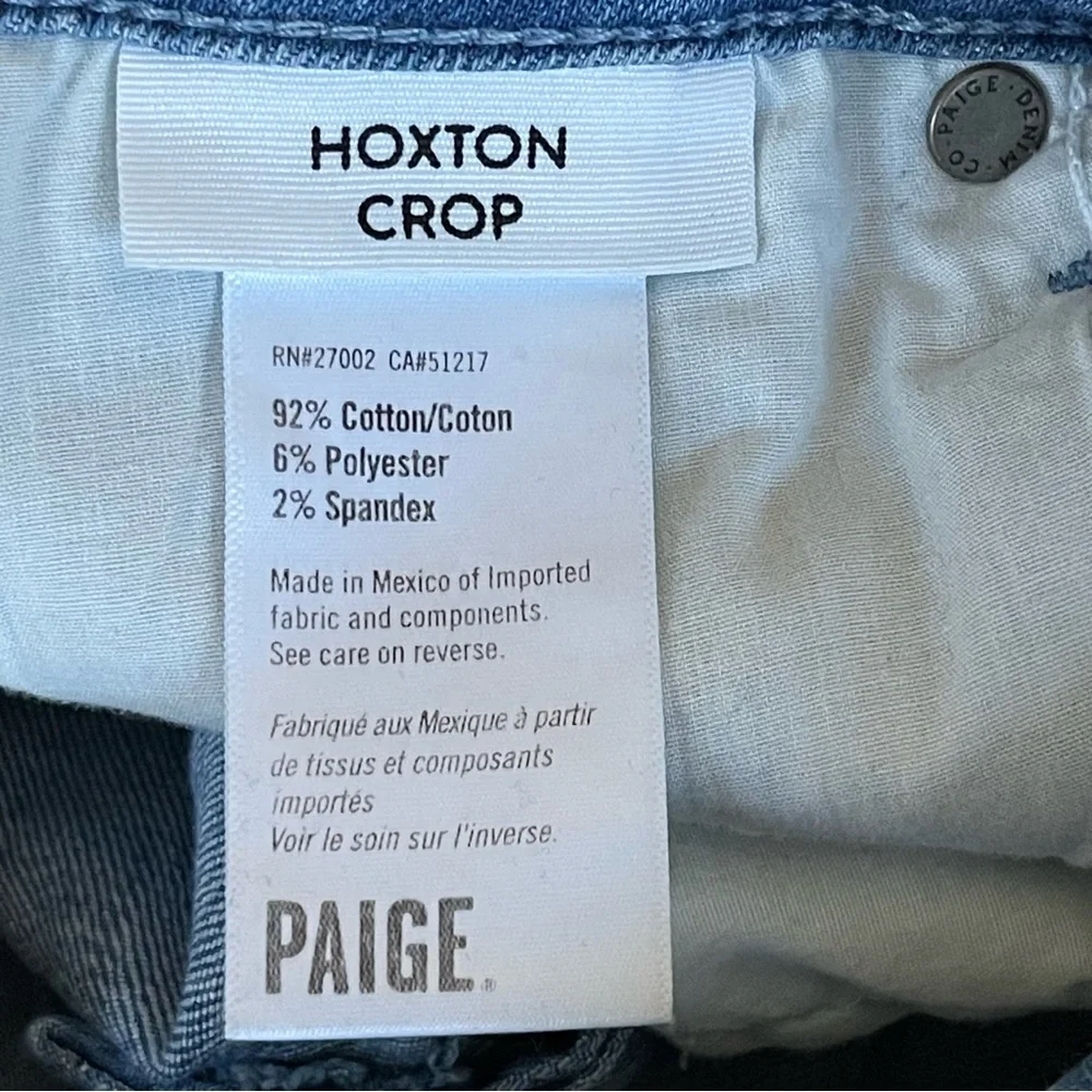 PAIGE Hoxton Crop High Rise Skinny Jeans, Size 29, EUC - Picture 9 of 11